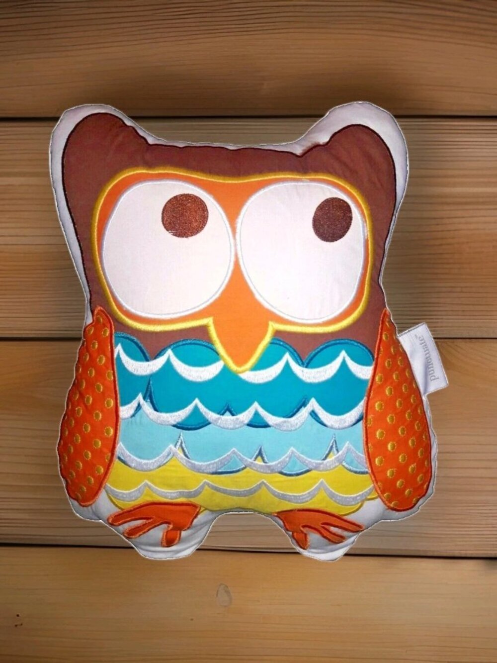 Vintage Punctuate Owl Shaped Decorative 14" Pillow Plush Stuffed Barnes & Noble